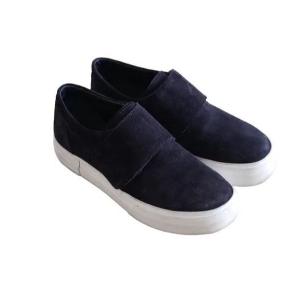 Vince Suede Blair Tab Sneakers 8.5 Grip Strap Black Shoes Platform Sneaker
